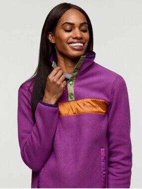 Cotopaxi Teca Fleece Pullover Women's XL Purple Orange Green
